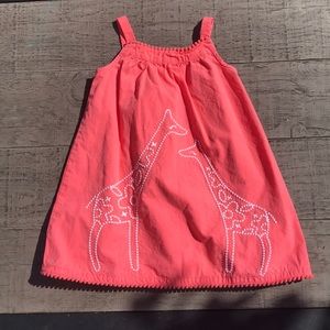 Gymboree - Coral dress with Giraffe embroidery👗🦒